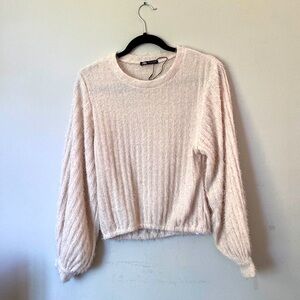 Cream sweater, lantern sleeves